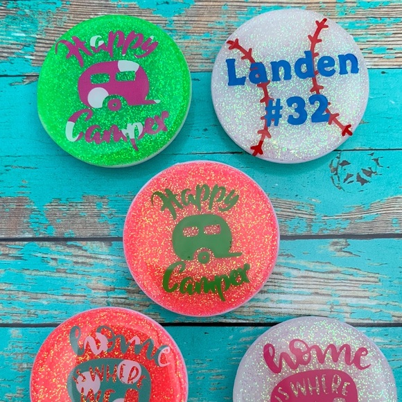 Phone holders pop open and shut. Personalized - Picture 2 of 2